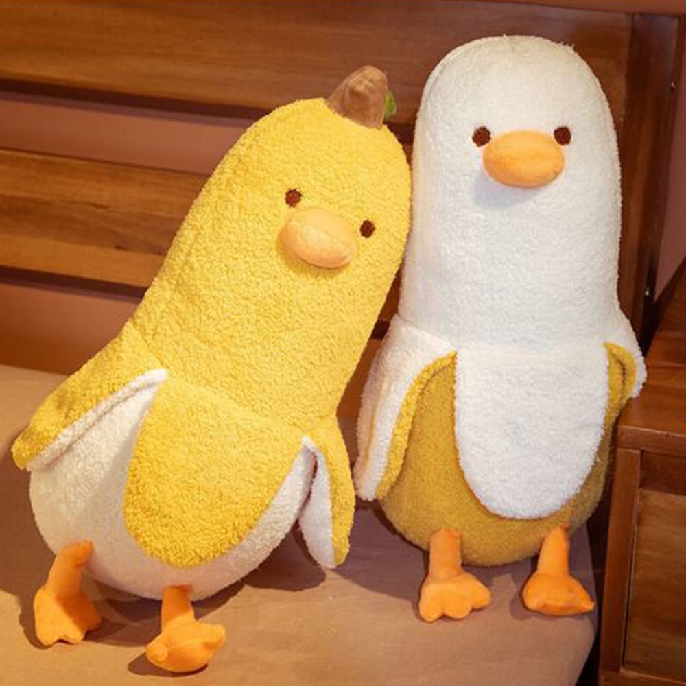 OUKEYI Cute Banana Duck Plush Toy,Banana Stuffed Animal,Duck Plushie Long Banana Duck Plush Pillow,Funny Hugging Pillow Sleeping Cushion Soft Gifts