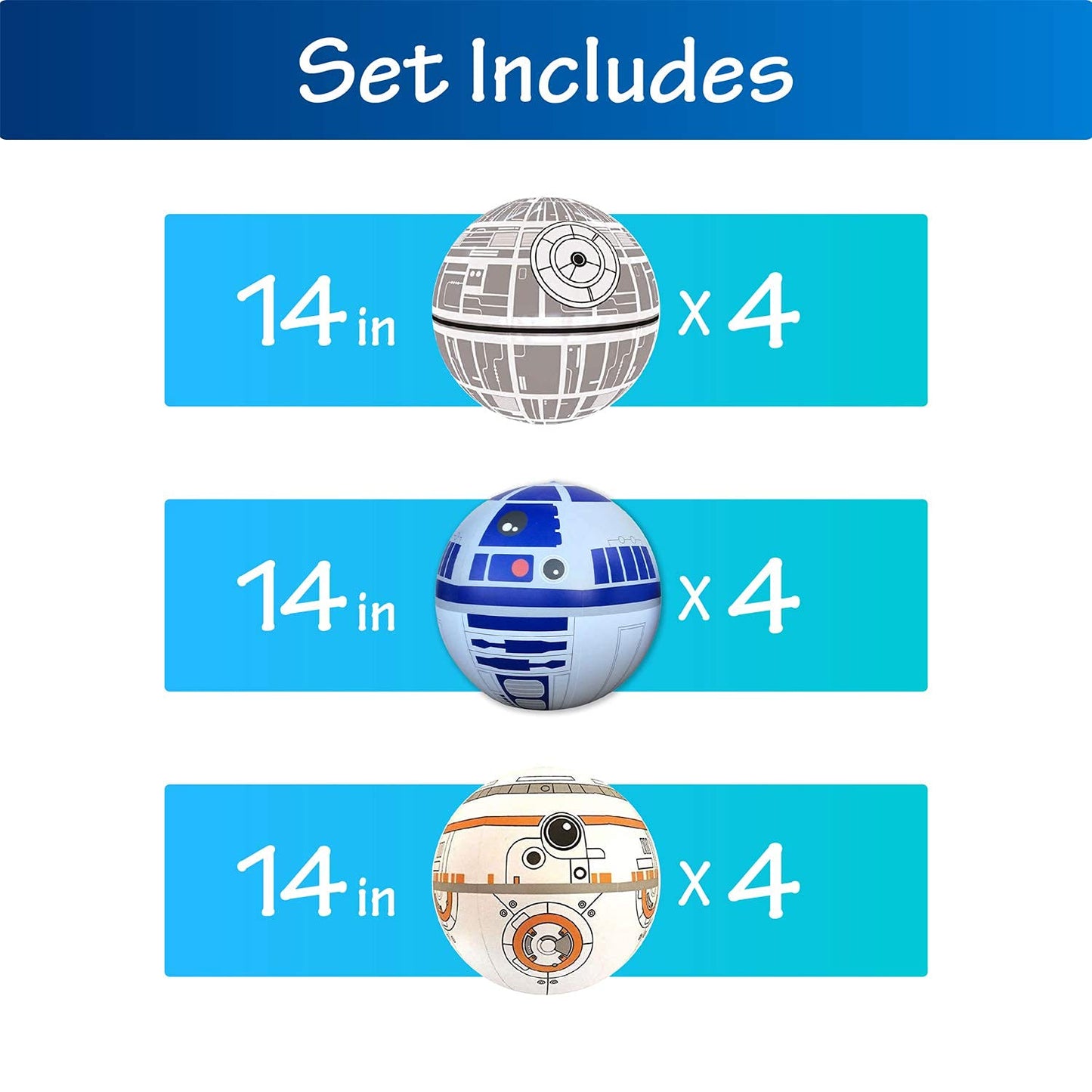 nacnic Set of 12 Large Inflatable Play Balls - 14 inch Balls, Great Birthday Gift, Party Decor, Indoor Outdoor Play