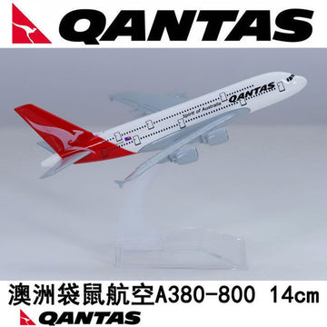 yuanpulalala 1: 400 Passenger Aircraft A380 Aircraft Model 14cm Qantas air Alloy die-Casting Model Gift