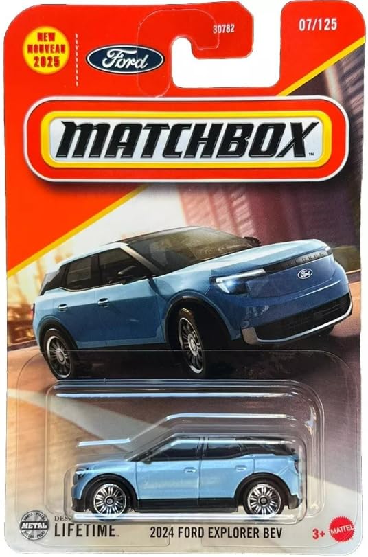 Matchbox Ford Explorer BEV Diecast Car, 1:64 Scale, Blue, 2024 Collection 07/125