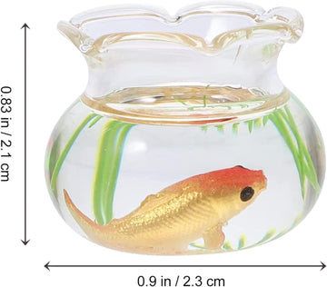 2Pcs 1/12 Scale Accessories Dollhouses Fish Tank?1: 12 Scale Miniature Fish Bowl Miniature Dollhouse Accessories for Garden Scene Decor Desktop