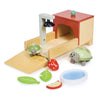Tender Leaf Toys - Tortoise Pet Set - 10 Piece Wooden Animal Play Set with Mummy and Baby Tortoise, House, and Food - Great Add-on Pet Play Set