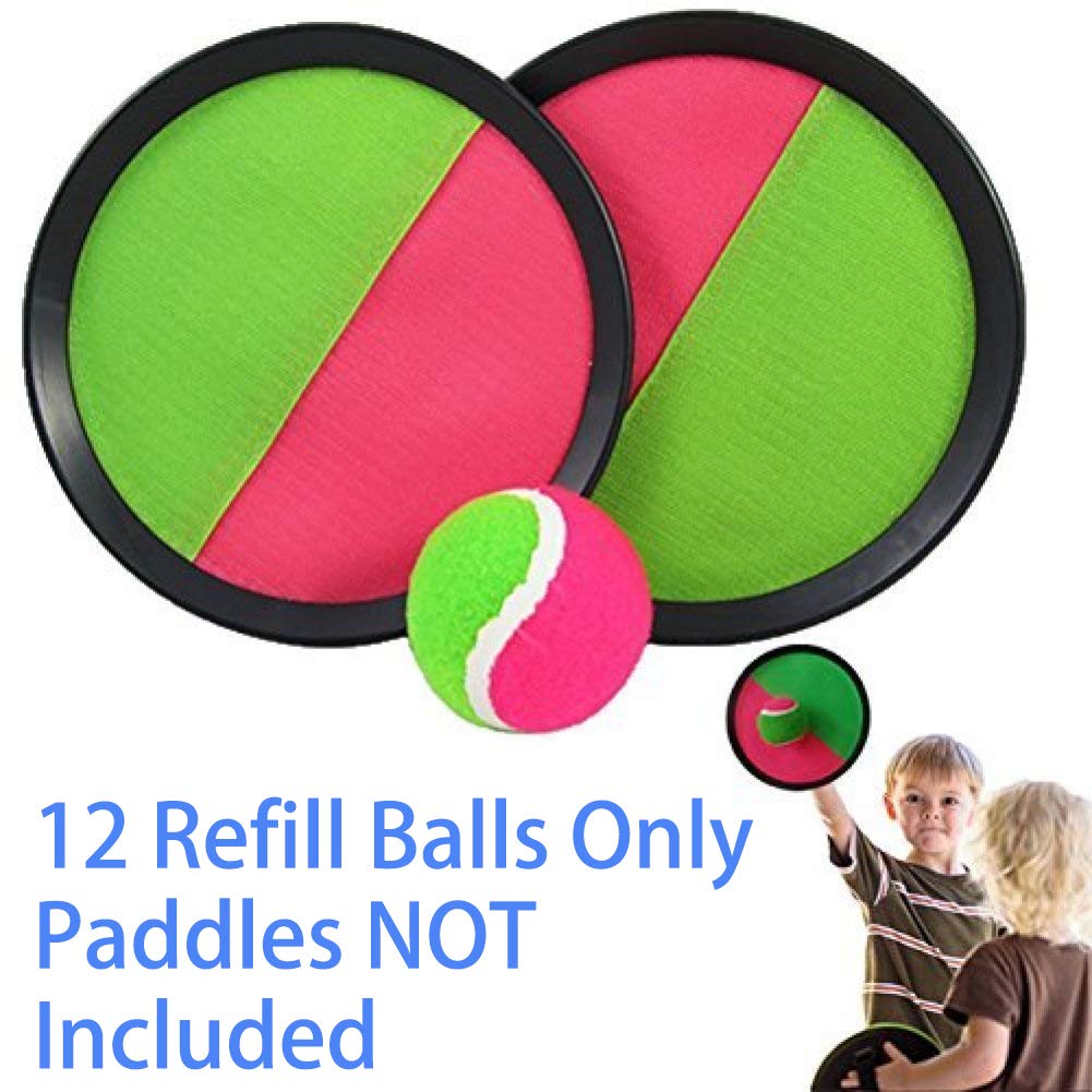 Liberty Imports Replacement Sticky Balls for Toss and Catch Sports Game (Hook and Loop) Refill Pack 1 Dozen Bulk (Set of 12)