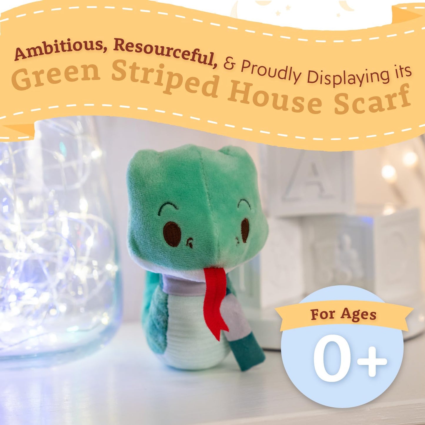 Kids Preferred Harry Potter Slytherin Green SnakePlush Stuffed Animal with Embroidered Details and Green Stripped Scarf Hogwarts House Collectible