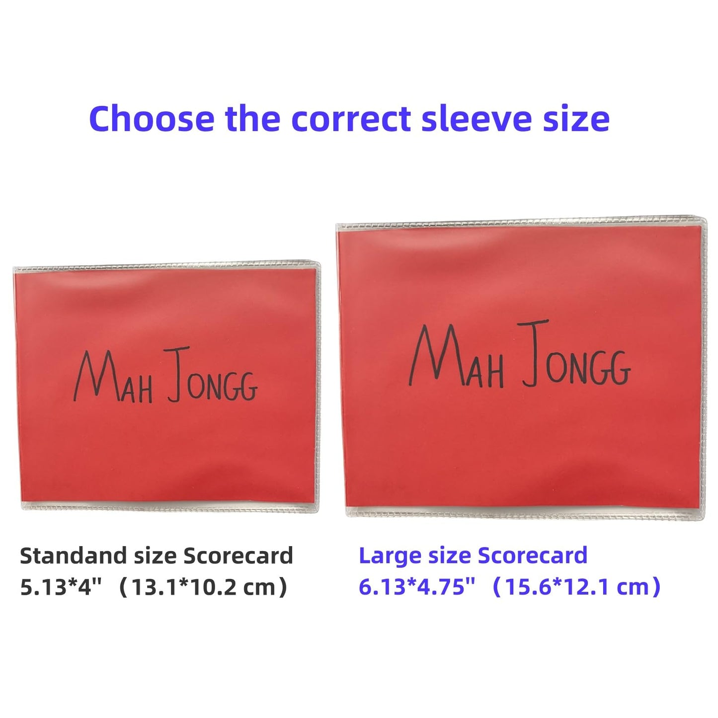 2026 Mahjong Card Sleeve, Clear Cover for Large Mah Jongg Scorecard (not Including) Fits 6.12 x 4.8 inch Card Plastic Durable, Holder Case Protector