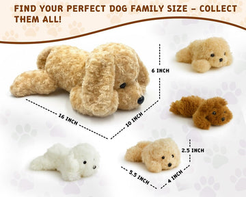 Chirpy Chums Classic Dog Family - 17” Mommy Dog Stuffed Animal with 4 Baby Puppies Inside, Zipper Belly Surprise Plush, Ultra-Soft Mommy & Puppy Plush