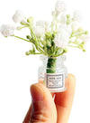 Miniature Flower in Vase Dollhouse Mini Jasmine Flowers Handmade Easily Matched Dollhouse Flower Vase Set Model Decor for 1:6 or1:8 Scale Micro