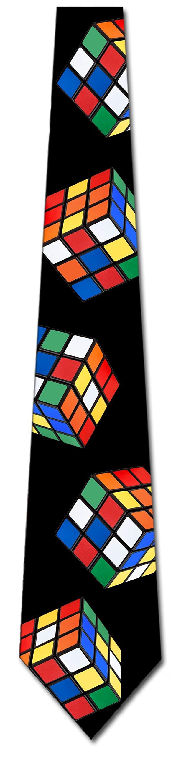 Three Rooker Puzzle Cube Ties Mens 3D Puzzle Necktie