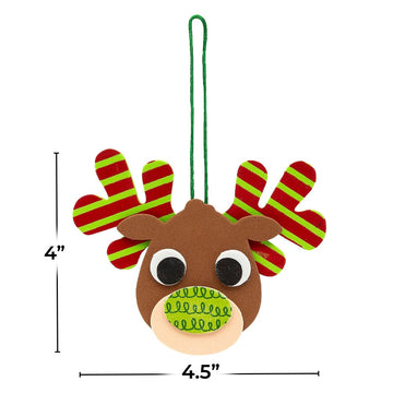 Foam Patterned Reindeer Ornament Craft Kit - Makes 12 - Crafts for Kids and Fun Home Activities