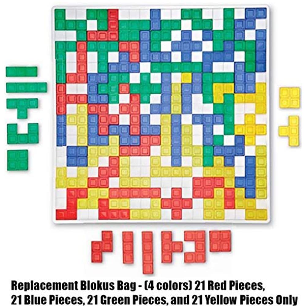 Replacement Parts for Mattel Blokus - BJV44 ~ Replacement Pieces - ONLY fits Blokus Game Model (1/2" Square Tiles)