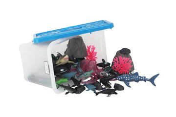 Animal Planet 45-Piece Ocean Animal Toy Set - Sea Life Figures with Sharks, Dolphins, Whales, Octopus, Coral, Rocks & Scenery for Kids Ages 3+