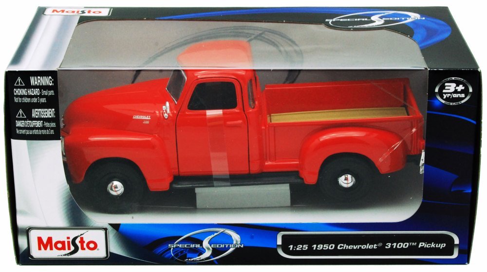 Maisto 1950 Chevy 3100 Pickup Truck, Orange 31952-1/24 Scale Diecast Model Toy Car, Multi
