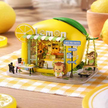 Montidey Dollhouse Miniature DIY House Kit,Mini 3D Wooden Doll House Craft Model with LED Creative Room Perfect DIY Gift for Friends, Lovers
