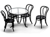 Dollhouse Miniature Black Patio Table & 4 Chairs