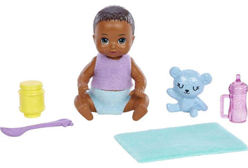 Barbie Dolls and Accessories, Skipper Doll (Two-Tone Hair) with Baby Figure and 5 Accessories, Babysitters Inc. Playset