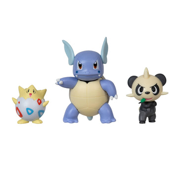 Pokémon 3 Pack-Features 2-Inch Pancham and Togepi and 3-Inch Wartortle Battle Figures