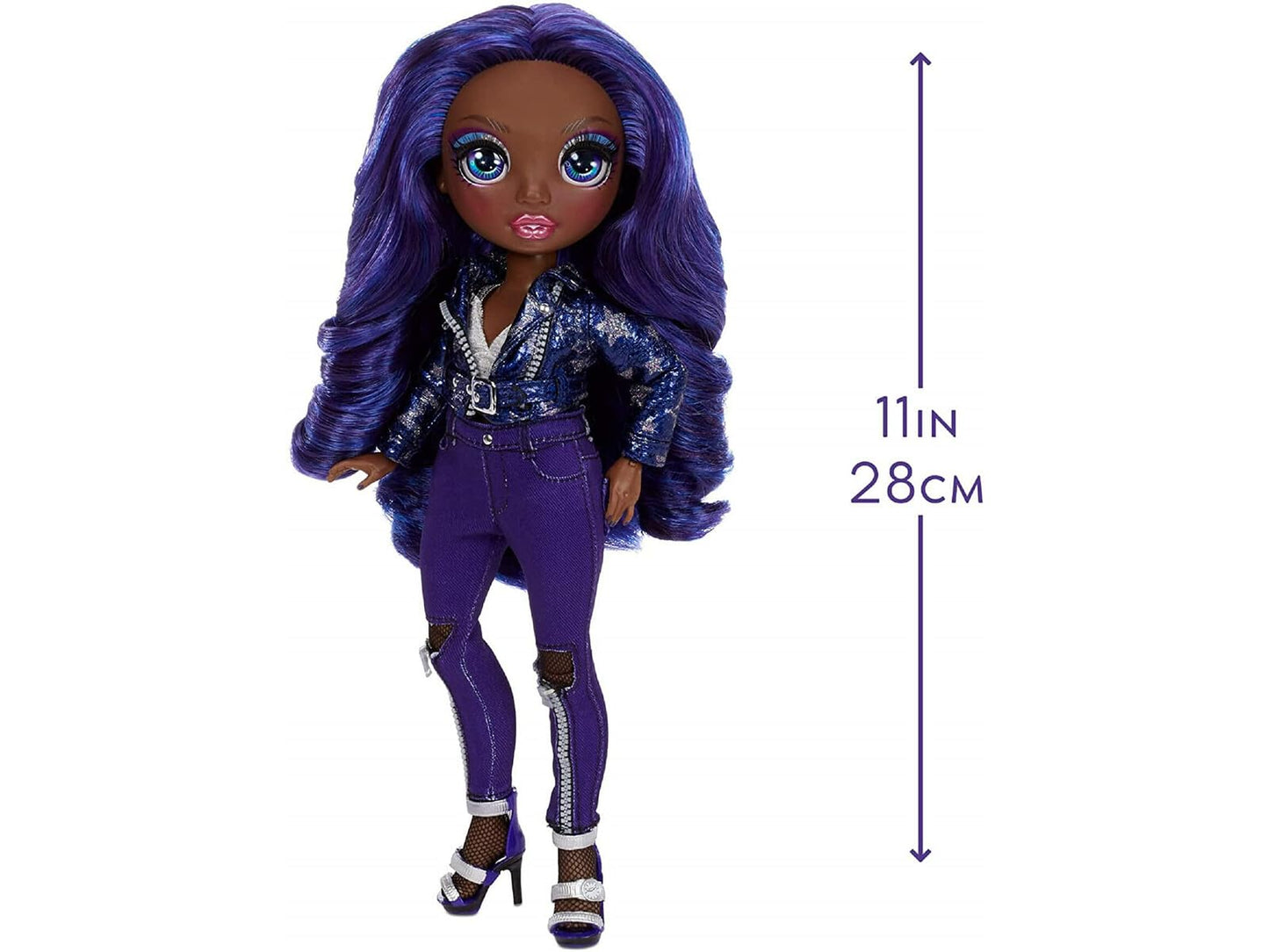 Rainbow High Krystal Bailey - Indigo (Dark Purple) Fashion Doll with 2 Outfits to Mix & Match and Doll Accessories, and Toy for Kids 6-12 Years Old