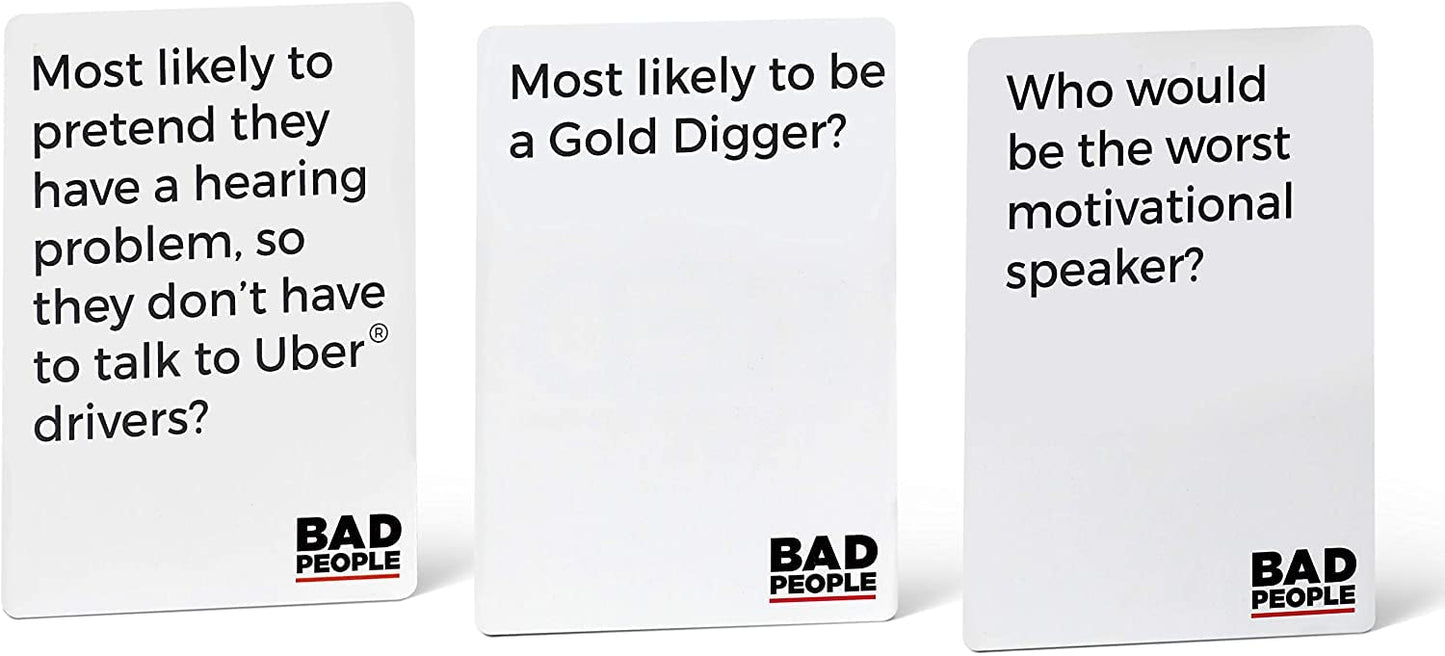 BAD PEOPLE Party Game - RED Expansion -100 New Question Cards for the Hilarious Adult Card Game for Fun Parties and Board Games Night with Your Group