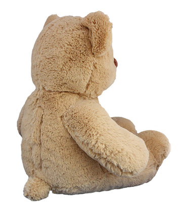 Stuffems Toy Shop Record Your own 16 inch Brown Patches Teddy Bear; Soft and Cuddly Plush Companion; Ready to Love in a Few Easy Steps; add