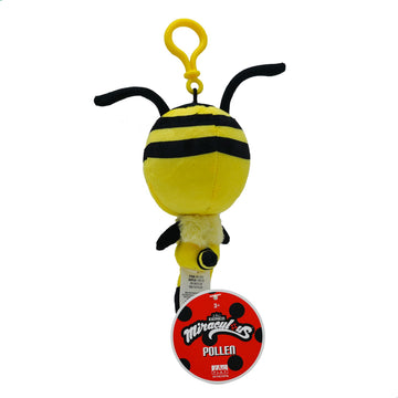 Miraculous Ladybug - Kwami Lifesize Pollen, 5-inch Bee Plush Clip-on Toys for Kids, Super Soft Collectible Stuffed Toy with Glitter Stitch Eyes