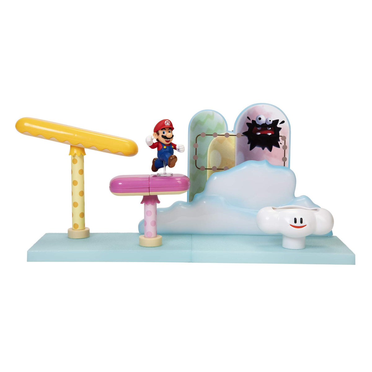 Super Mario Cloud World Diorama Set with 2.5" Running Mario Action Figure
