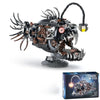 YAOZEBIN Mechanical Angler Fish Building Block Set - STEM Toys for Boys & Girls 8-14+, Deep Sea Ocean Creature Kit, Home/Office Decor with Light