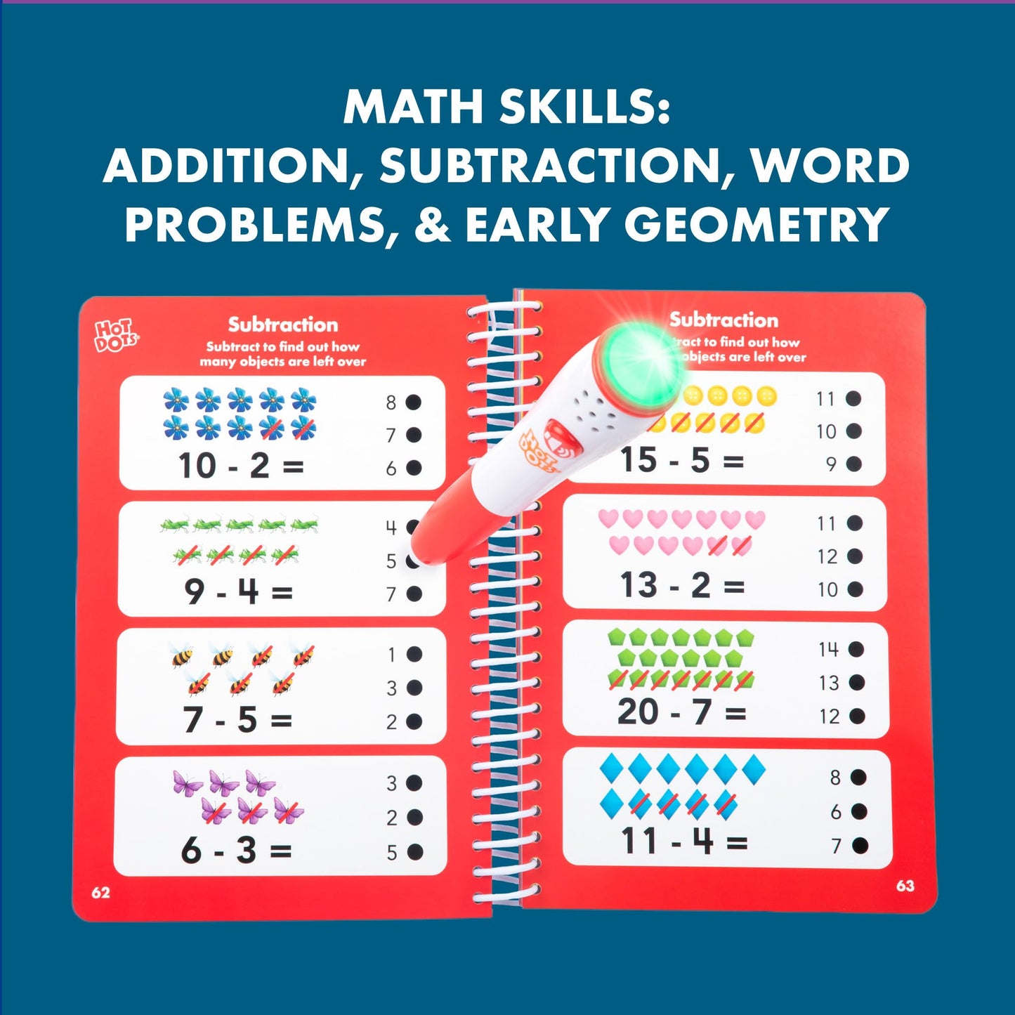 Educational Insights Hot Dots First Grade Essentials: Reading & Math Workbook - 1st Grade Workbooks with Interactive Pen, Homeschool Learning