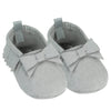 Sophia's Small Adorable Mix & Match Suede Slip-On Moccasin Ballet Flat Shoes with Fringe Details and Bows for 15 Baby Dolls, Gray