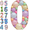 Mosaic Balloons Frame Numbers 0 Pre-Cut Large Foam Board Sign Cut-out for Boy Girl Birthday Backdrop Anniversary Decoration