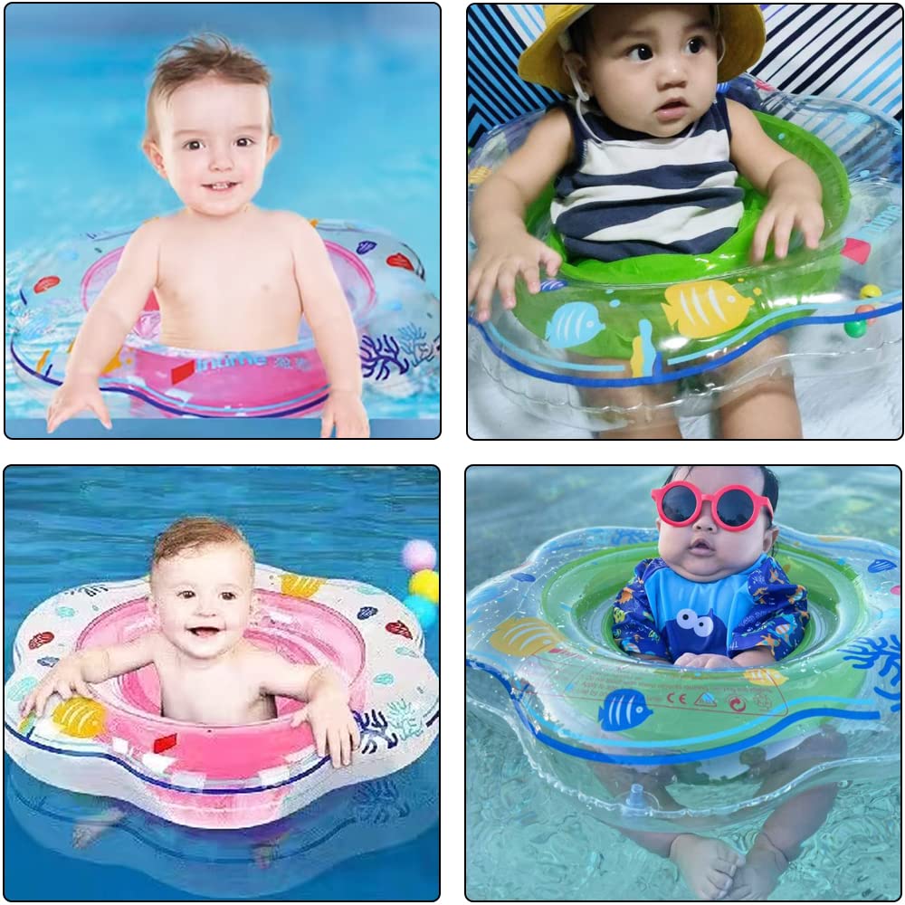 Arcimatto Baby Pool Floats, Inflatable Float Raft with Handle Safety Seat Double Airbag, Kids Swimming Ring Water Beach Floaties Party Toys, Toddler