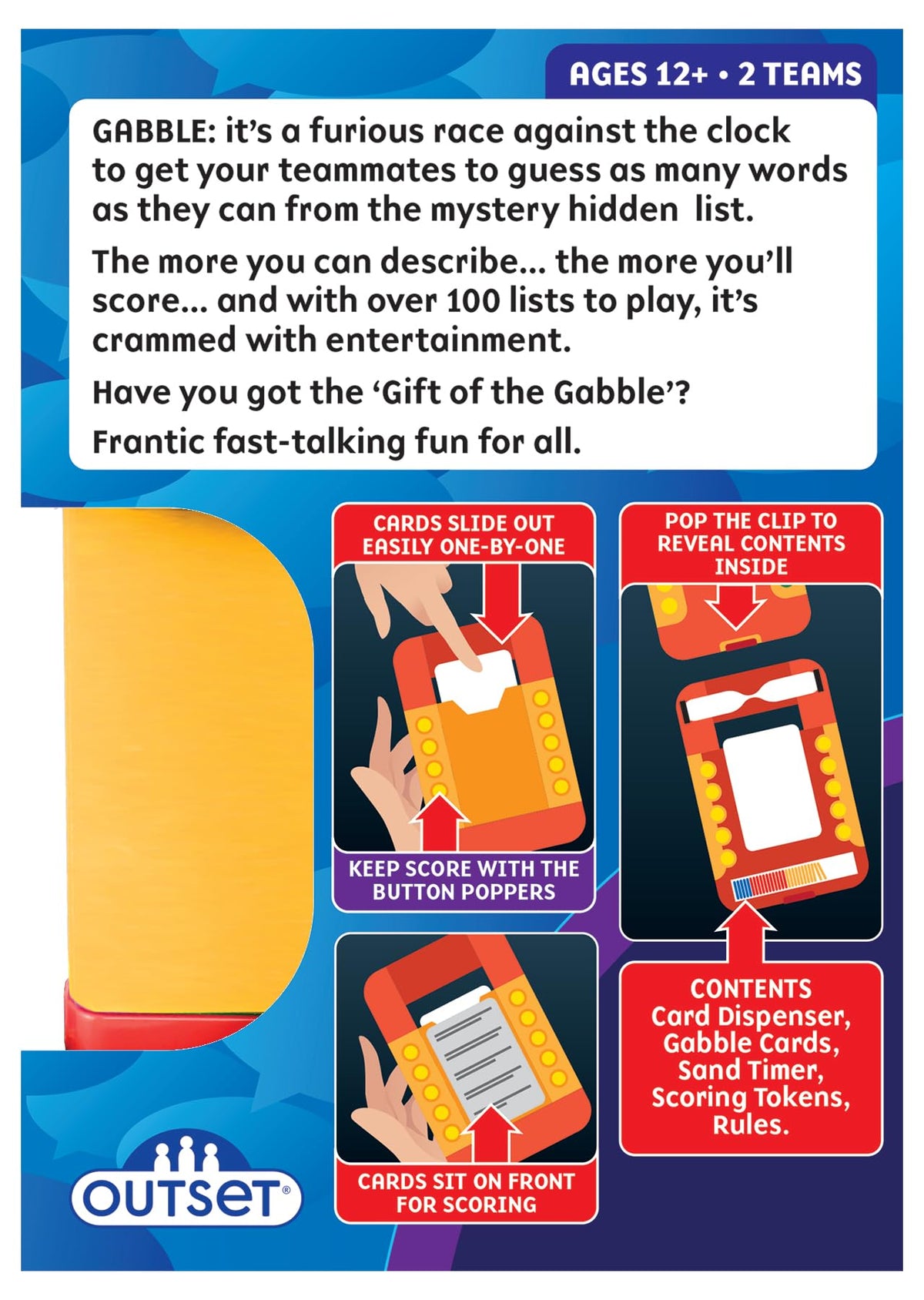 Outset Media Gabble - The Fast-Talking Frantic Game - Travel Edition 2 or More Teams Ages 12 and up