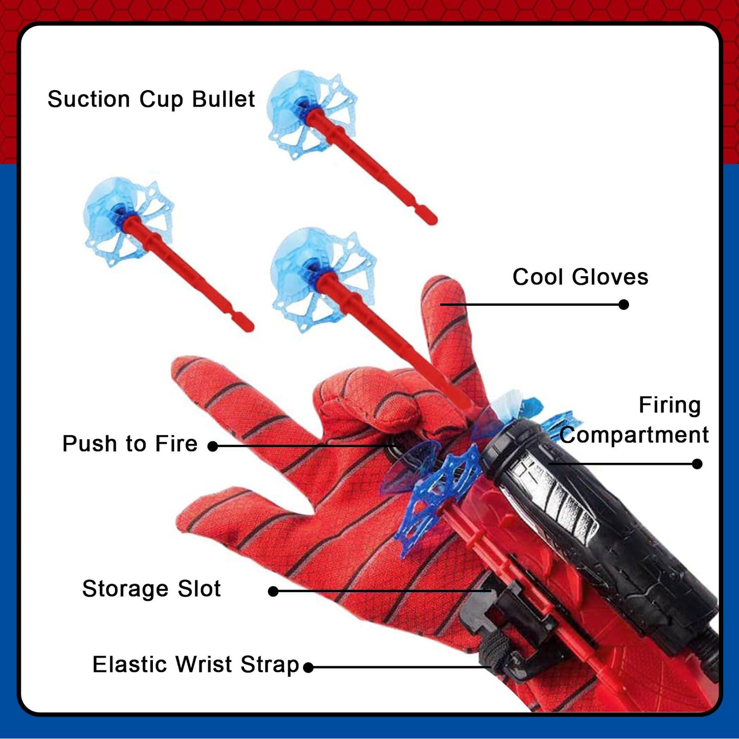 3 Sets Spider Web Shooters Halloween Party Favors Decorations for Kids Wrist Launcher Toys with Hero Gloves Auto Resetting Boards Spider Cape and Mask