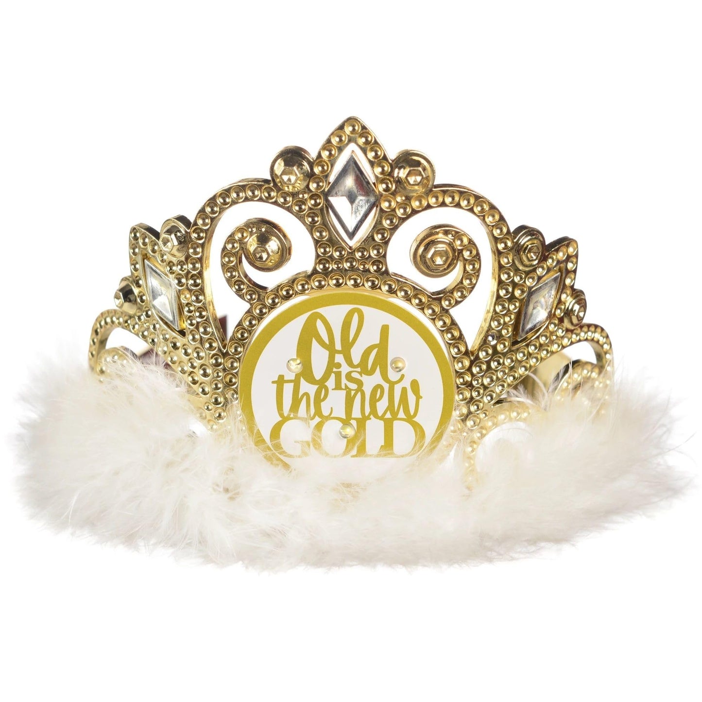 Amscan Deluxe Over The Hill Golden Age Flashing Tiara - 4.5" x 6.5" (1 Pc.) - Unique, Sparkling & Elegant Design - Perfect for Celebratory Events