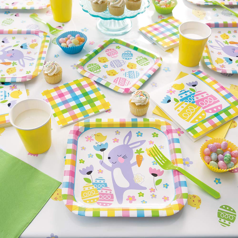 Colorful Plaid Easter Rectangular Plastic Table Cover | 54" x 84" | 1 Pc