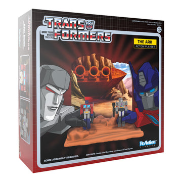 Super7 Transformers The Ark Playset with Optimus Prime and Megatron Reaction Figures- 3.75" Transformers Action Figures Classic Cartoon Collectibles