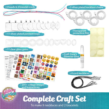 Glittery Garden Girls Jewelry Making Kit. Necklace & Bracelet Crafting Set