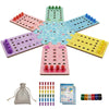 Kivan Base Wooden Board Game, Premium 2-6 Player Wooden Fast Track Board Game-Ocean Animal Theme Single-Sided 36 Colorful Pawns & 12Dice, Fast Track