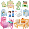 Princess Dollhouse Furniture Set, 48 Piece Luxury Miniature Accessories Collection with Living Room, Bathroom, Bedroom?Kitchen, TV Entertainment Set