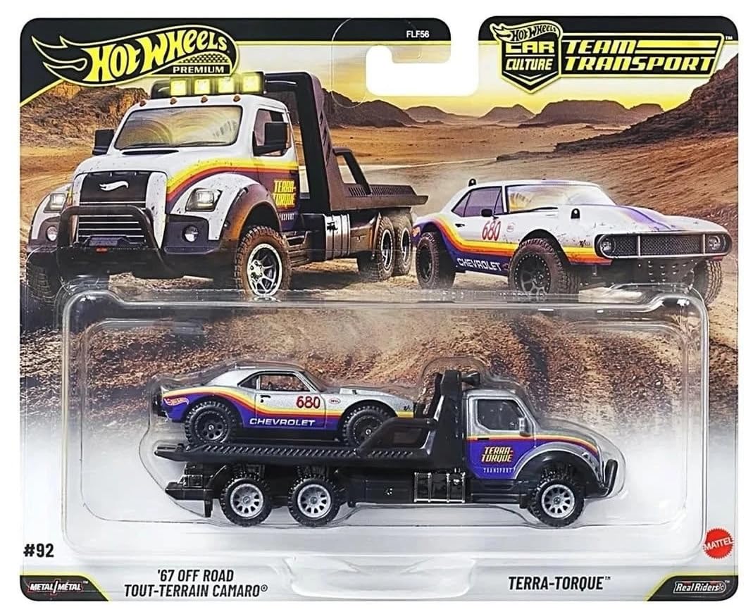 Hot Wheels Premium Car Culture Team Transport '67 Off Road Camaro with Terra-Torque, 2-Piece Set, #92