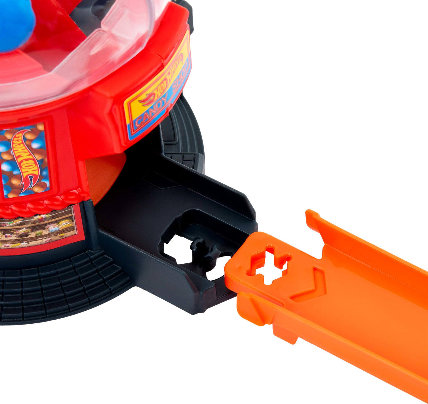 Hot Wheels Downtown City Candy Shop Track Set & 1:64 Scale Toy Car