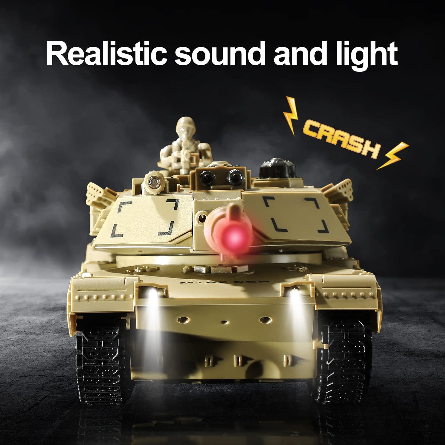 Bvrorere RC Tank US M1A2 Abrams Remote Control Military Tank Toy
