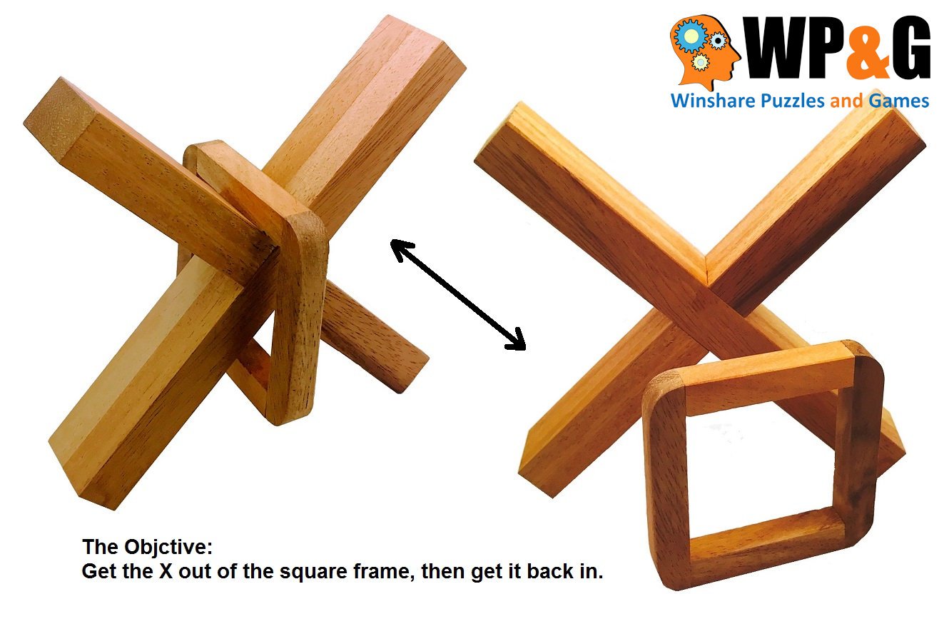 Crazy X in a Box Trick Puzzle IQ Magic 3D Brain Teaser
