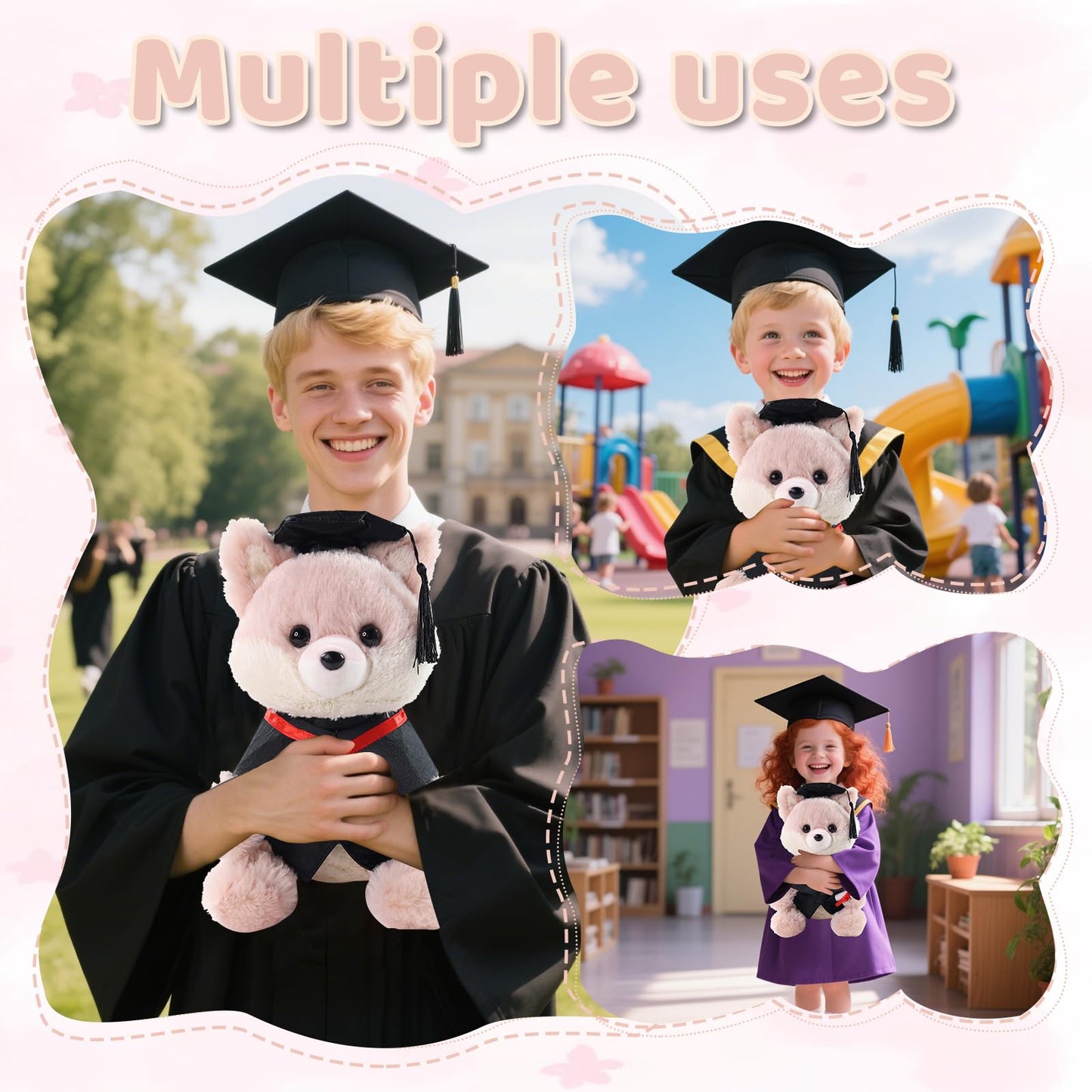 Furvana Graduation Gifts Fox Stuffed Animal - 10" Cute Fox Plush Toy with Graduation Cap, Gown & Diploma, Inspirational Keepsake for Elementary, High