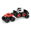TOMY Monster Treads Bobcat Hauling Playset - Includes Bobcat Monster Truck, Trailer, and Skid Steer - Construction Toys with Bouncy Heavy Duty Tires