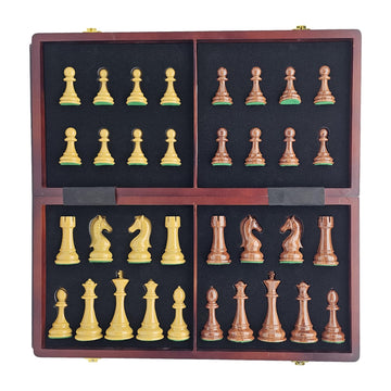 18 Inch Folding Chess Set with High Polymer Weighted Standard Chess Pieces for Family Vintage Board Games Chess Set for Adults and Kids Chess