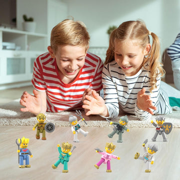 Picasso Toys Magnetic Action Figures Medieval King and Knights Character for Building Blocks Tiles Construction Toddler Toy Set Magnets Expansion Pack