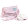 Adora Baby Doll Diaper Bag with Sturdy Straps, Includes Changing Mat and 2 Doll Diapers (Fits 13" Dolls), Birthday Gift For Ages 3+ - Classic Pastel