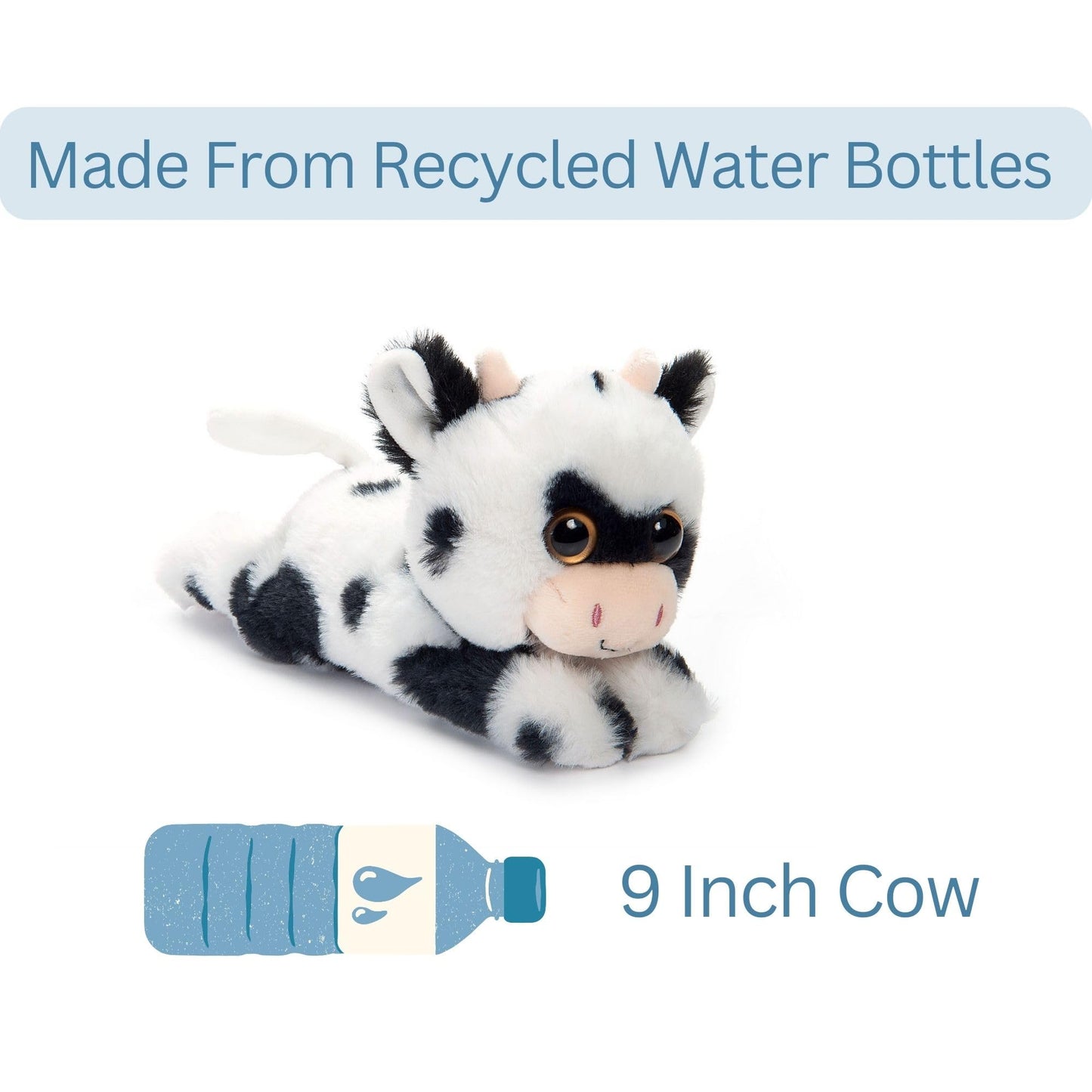 The Petting Zoo Cow Stuffed Animal Plushie Slap Bracelet, Gifts for Kids, Slapstix Wildlife Animals, Cow Plush Toy, 10 inches