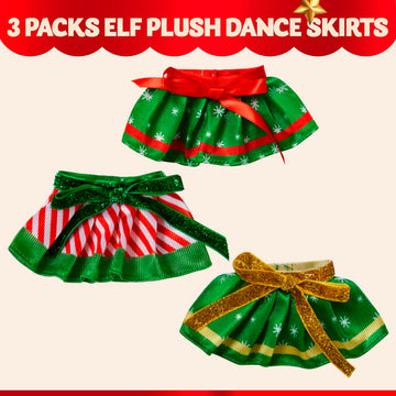 JOYIN 3 Pcs Christmas Skirts for Doll, Xmas Green Santa Clothing Dance Dress Accessories Set for Christmas Decorations and Specials
