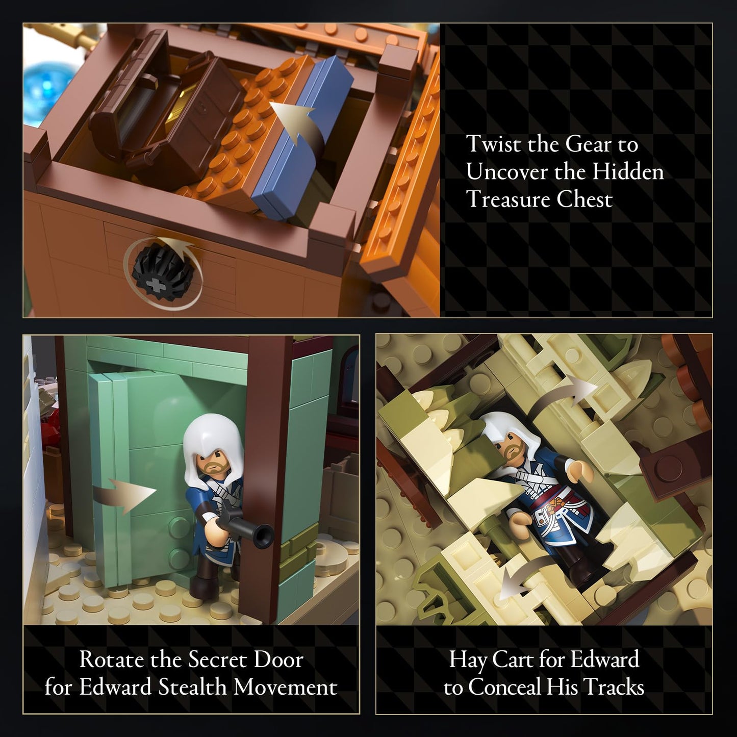 Wise Block Assassin's Creed Black Flag Havana Harbour Scene Building Set - Collectible Pirate Themed Build with 6 Minifigures for Fans, Building Block